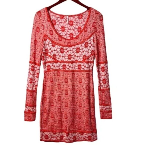 FREE PEOPLE Embroidery Floral Lace Botanical Forest Dress Size Small - Picture 1 of 8